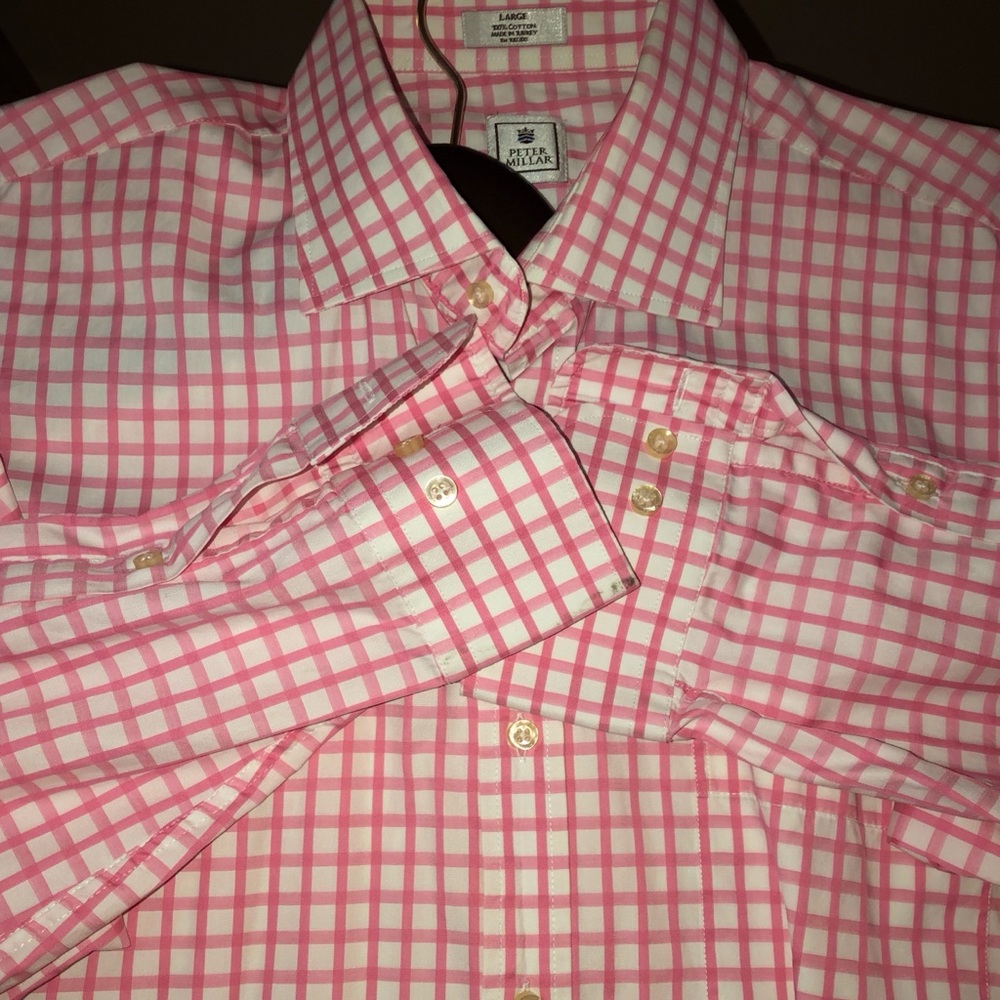 Peter Millar - EUC - Large - Pink & White Gingham